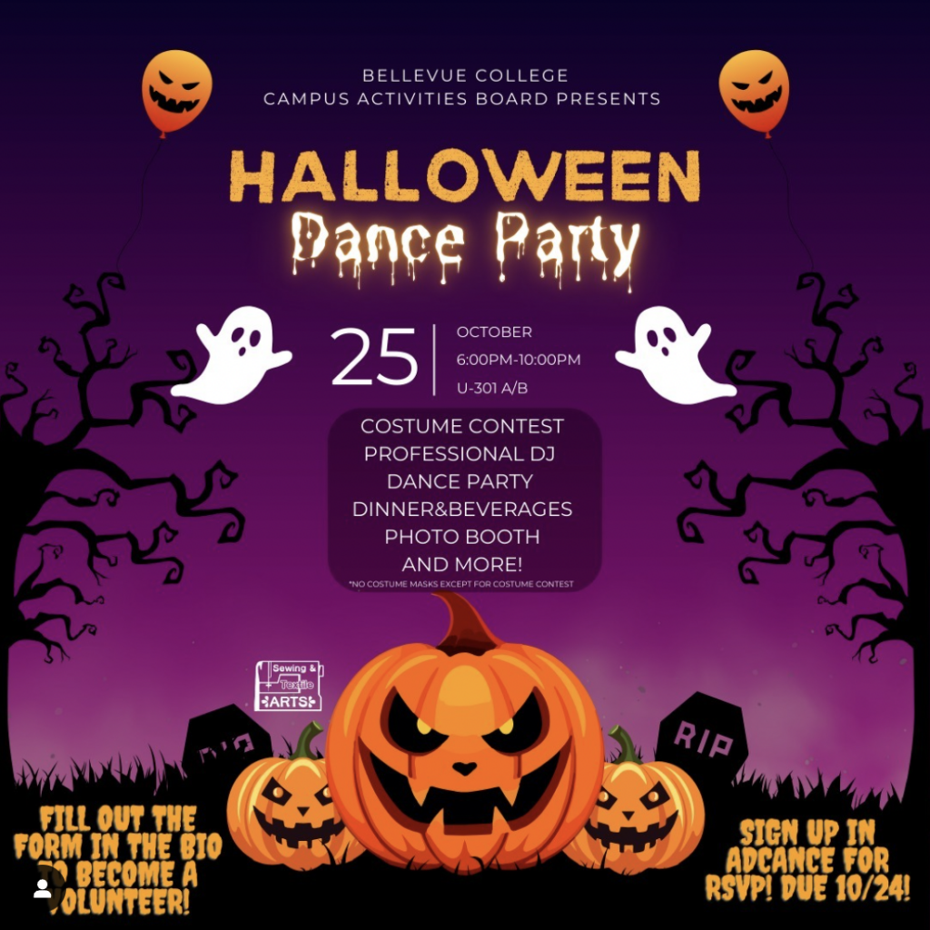 Halloween Dance Party, Oct. 25, 6 - 9 PM, U301 Ballroom